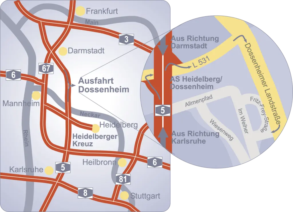 Anfahrt - funck Dental-Medizin GmbH Heidelberg